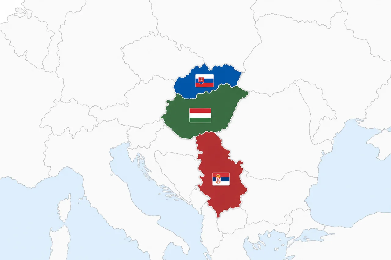 Iszapfaló cégcsoport — Magyarország, Szerbia, Szlovákia jelenlétének térképe