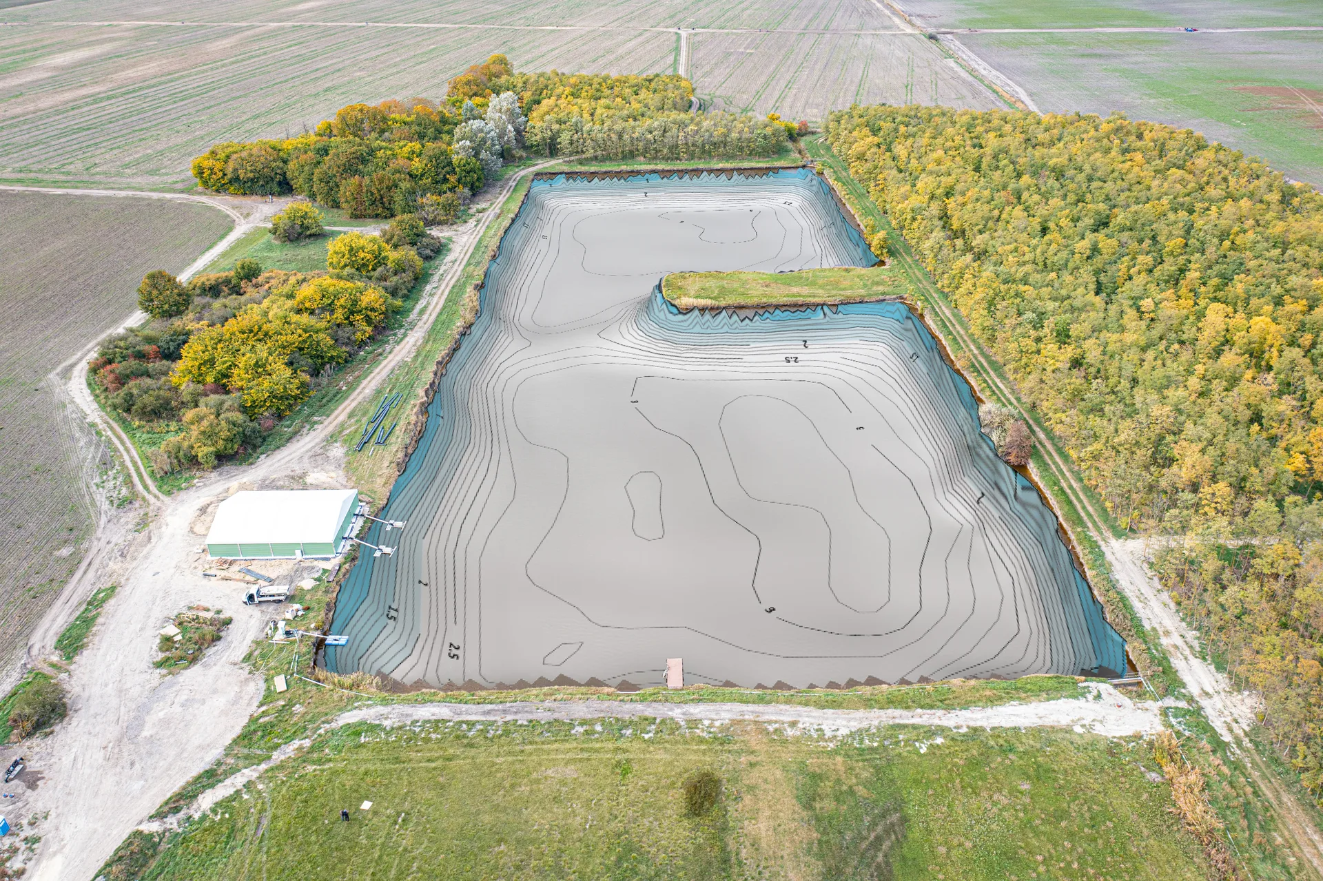 LiDAR-Höhenlinienkarte der Sohle nach der Aufnahme
