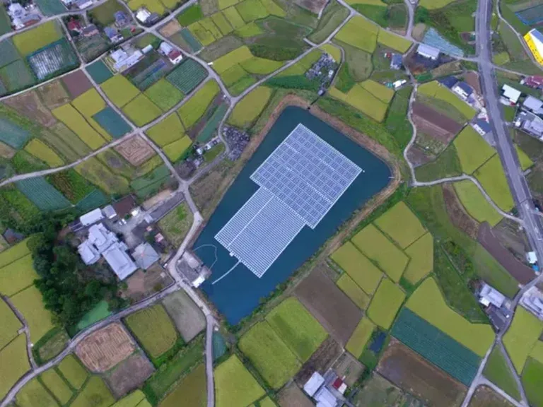 Floating solar plants