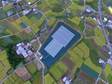 Floating solar plants